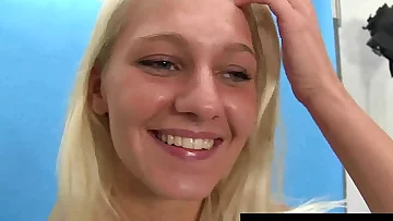 Big-chested blond teen Sara posing