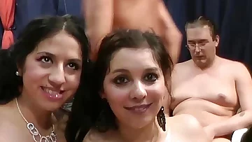 cute teens in her first-ever gangbang