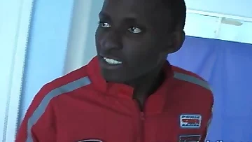 Interracial initiation of a porn actress