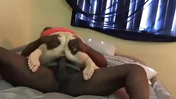 White chick fucks XXL dark-hued dicks in the hood