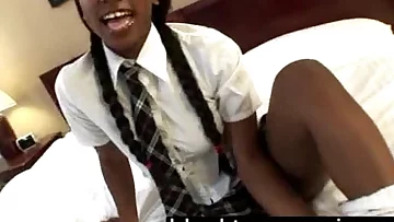 Black school teenage fucking white dude in Sex video