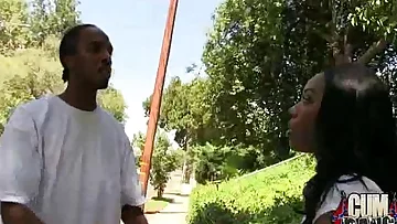 horny dark-hued bukkake gang-fuck 17