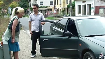 Granny is picked up and doggystyled