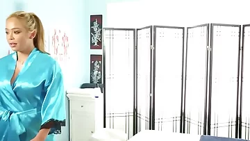 Chinese masseuse inhaling