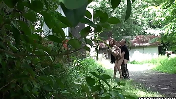 Getting her wet pussy rubbed in the middle of the day