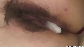 Packing her hairy pussy in a very tough mannor