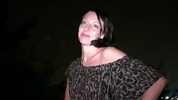 Very first time in porn girl determines to go to a public gang bang dogging orgy