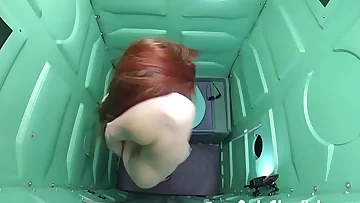 Horny Red-haired giving BJs in public