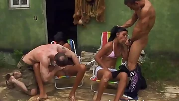 outdoor group fuck with hot Latina wifes
