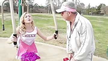 Teen cheerleader facial cumshot