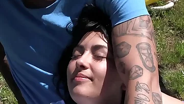 Emo teen gets fucked outdoors