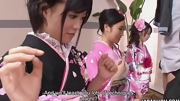 Teaching them Asian bitches how to suck some hard penis