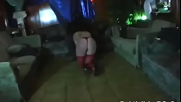 Young wench restrain bondage act