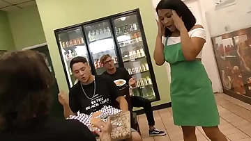 Ebony Loni Legend Interracial Gangbang