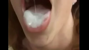 Interracial swallow cum