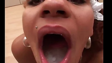 b&period; group poke session with sexy ebony