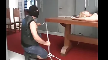 Young beauty gets lured into an older guy's home for punishment