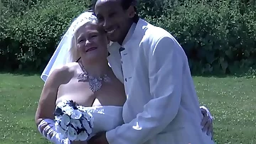 Grandmother brides rides cock