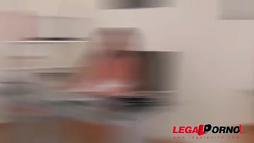 Massage The bangs busty client Emma Butt and finishes off on her big titties GP306