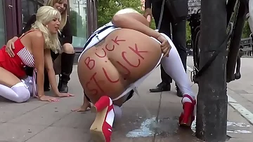 Nude ass blondes pissing in public