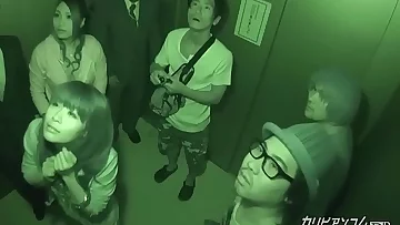 Emergency stop&excl; Closed room elevator gangbang 1