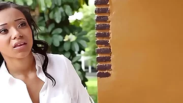 Ebony teenager creampied