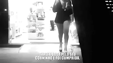 Hotwife fleshy sense the mood of the drugstore if exhibiting and the Horn in the car filming the wifey