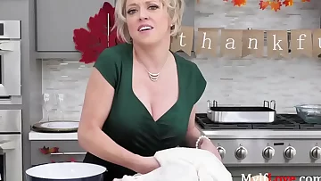 Blonde stepMom Lets StepSon Stuff Her Turkey- Dee Williams