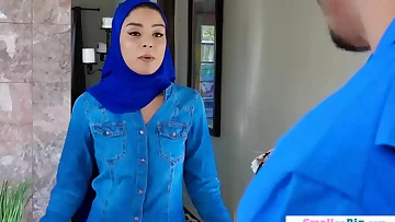 Arab teen getting fucked by two good-sized guys