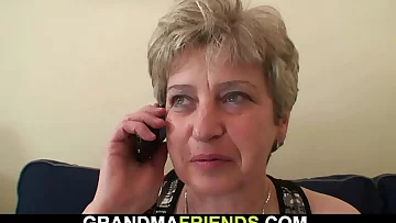 Horny old grandma double fuck