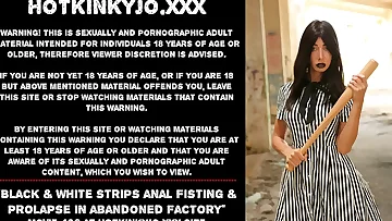 Black & white strips self anal fisting & blossom in abandoned factory
