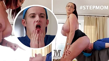 BANGBROS - British MILF Emma Butt Gets Rubdown From Her Cheeky Stepson Sam Bourne