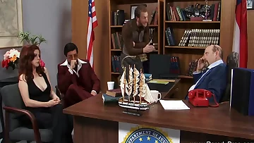 Big Tit Red-haired Does The Mafia Boss Enjoying The Fucking