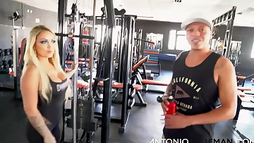 Cuckold and his wife in the club with Antonio