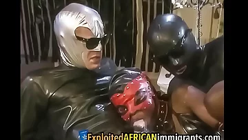 2 Latex Men Fist Boink Masked Ebony Servant