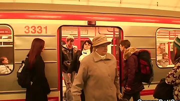 Huge boobs mature plumper picked up in metro