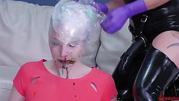 Mistress ass pulverizes teen