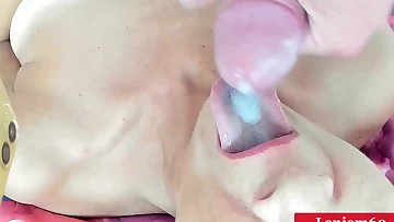 Granny deepthroat fuck cum in mouth