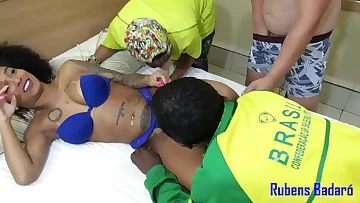 Behind the scenes of the recording of the Brazilian Gang Bang channel with Ariella Ferraz