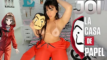 Strong JOI jerk off instructions Money Heist la casa de papel cosplay pole dance blowjob dirty talk