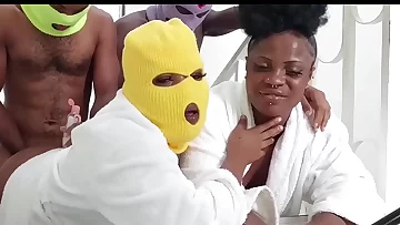 1st time having a Gang plumb sex under our duplex staircase