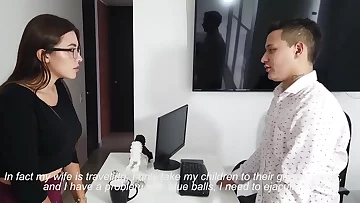 Secretary licks him boss's culo and sucks his cock so she doesn't get kicked out of the company - Camila Mush