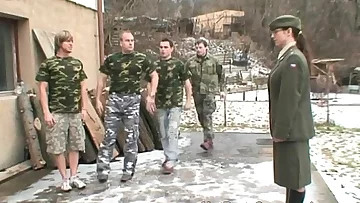 military gangbang bukkake orgy