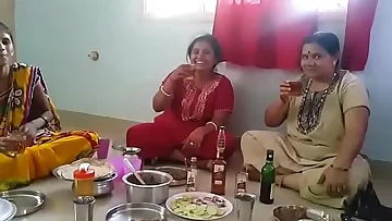 Village Aunties loving soiree with champagne than humping with her husbands&period;&period;&period; HD