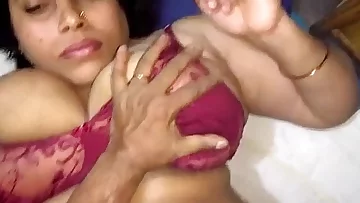 indian round aunty humps with boy