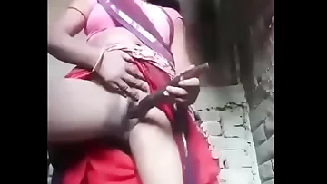 Puri is stuffing the bandage into her pussy&period;