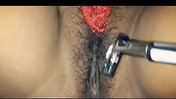 Desi labia colour and clean-shaved