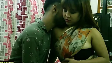Indian cool Torrid model romp with teenage dude at home&excl; with clear hindi audio&excl; sharee romp