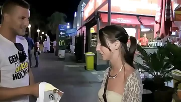 cockslut gets facial cumshot and ask random dude for tissue