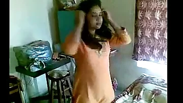 Youthful Indian Bhabhi in couch with her Office Counterpart